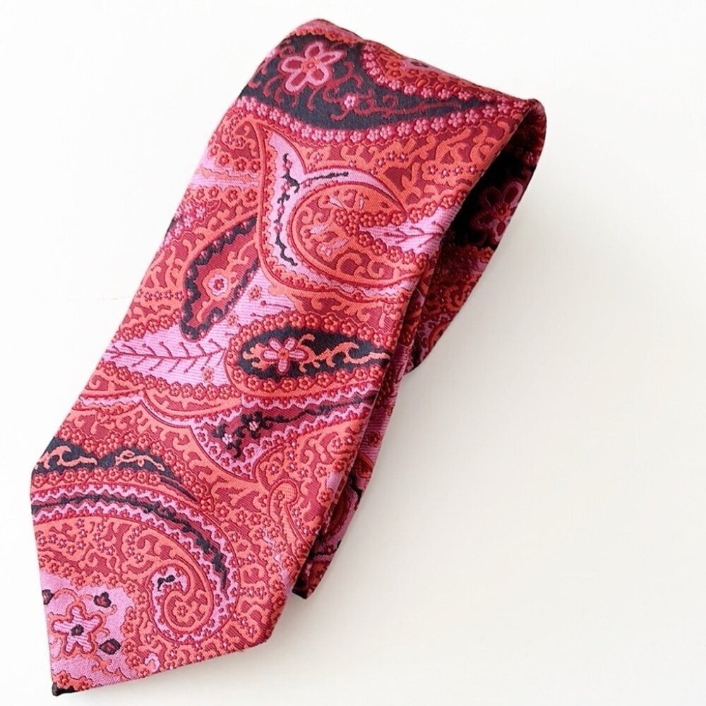 Vintage Christian Lacroix Paisley Printed Tie Silk Made in Italy